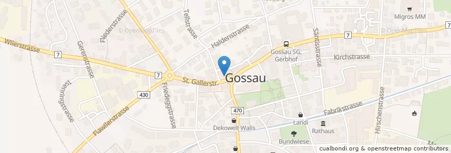 Mapa de ubicacion de Sushi to go en Switzerland, Sankt Gallen, Wahlkreis St. Gallen, Gossau (Sg).