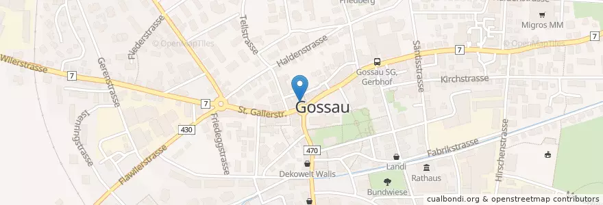 Mapa de ubicacion de La Piazza en Suiza, San Galo, Wahlkreis St. Gallen, Gossau (Sg).