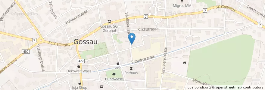 Mapa de ubicacion de Musikschule Fürstenland - Musikschulzentrum en Schweiz/Suisse/Svizzera/Svizra, Sankt Gallen, Wahlkreis St. Gallen, Gossau (Sg).