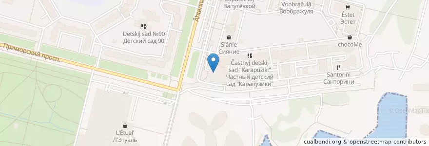Mapa de ubicacion de Горздрав en Rusland, Северо-Западный Федеральный Округ, Oblast Leningrad, Sint-Petersburg, Округ № 65.