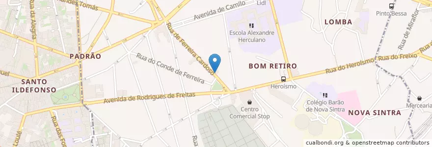 Mapa de ubicacion de Confeitaria Suzi Paula en پرتغال, Norte, Área Metropolitana Do Porto, Porto, Porto, Bonfim.