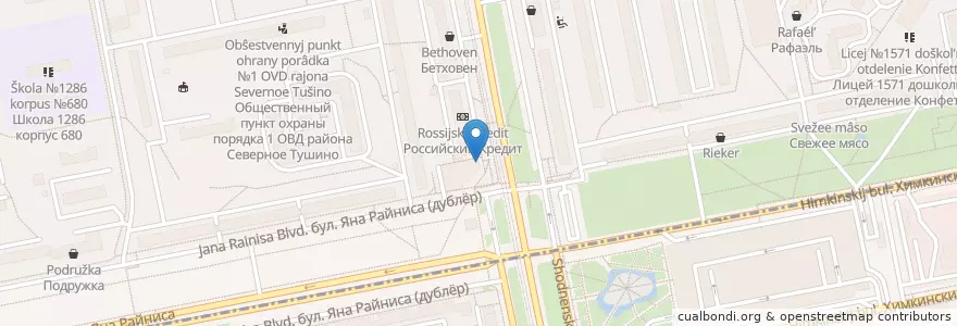 Mapa de ubicacion de Бистро en Россия, Центральный Федеральный Округ, Москва, Северо-Западный Административный Округ.