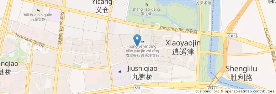 Mapa de ubicacion de 星巴克咖啡 en Çin, Anhui, Hefei, 庐阳区 (Luyang), 合肥市区, 逍遥津街道.