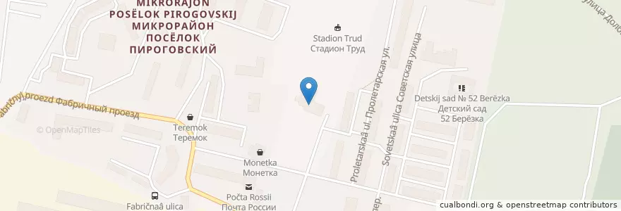 Mapa de ubicacion de дом культуры Пироговский en Russia, Distretto Federale Centrale, Oblast' Di Mosca, Городской Округ Мытищи.