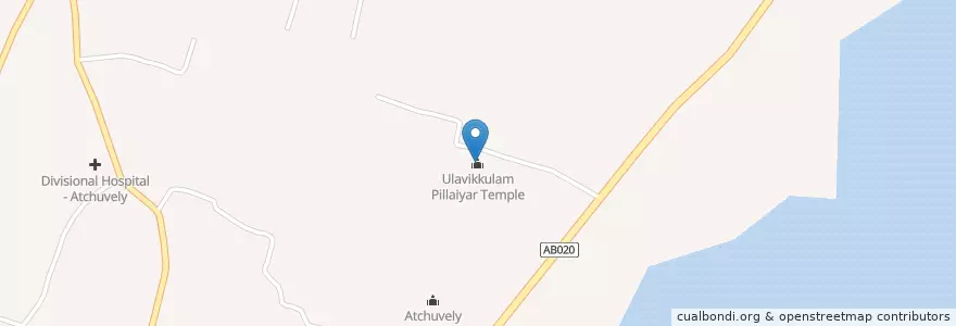 Mapa de ubicacion de Ulavikkulam Pillaiyar Temple en スリランカ, 北部州, ジャフナ県.
