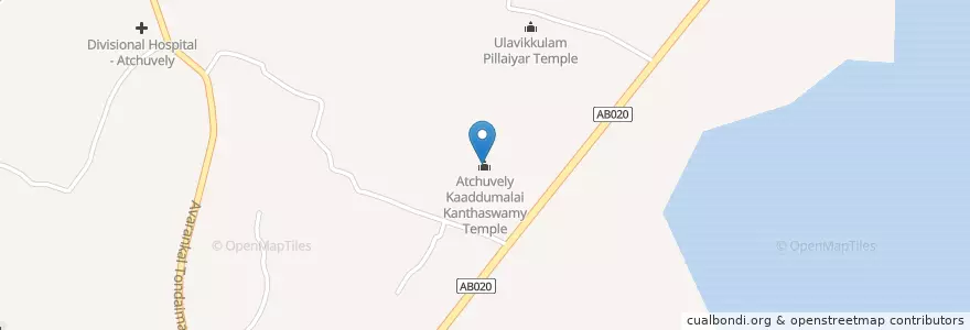 Mapa de ubicacion de Atchuvely Kaaddumalai Kanthaswamy Temple en Sri Lanka, வட மாகாணம், யாழ்ப்பாணம் மாவட்டம்.