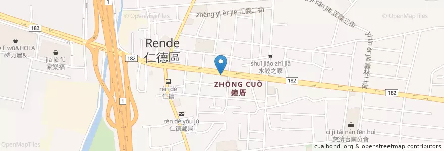 Mapa de ubicacion de 華南商業銀行 en Taïwan, Tainan, District De Rende.