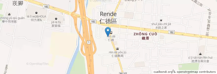 Mapa de ubicacion de 仁慈診所 en Taiwan, Tainan, Rende District.