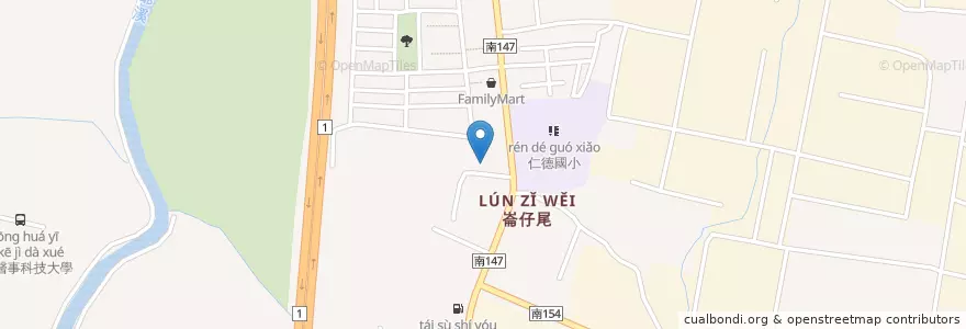 Mapa de ubicacion de 私立聖宜幼稚園 en Taiwan, Tainan, 仁德區.