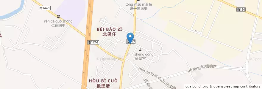 Mapa de ubicacion de 悟饕池上飯包 en Taïwan, Tainan, District De Rende.