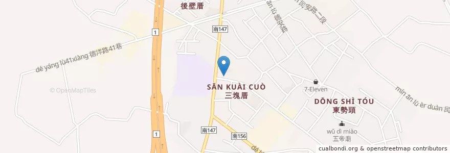 Mapa de ubicacion de 仁德區農會後壁分部 en Taiwan, Tainan, Rende.