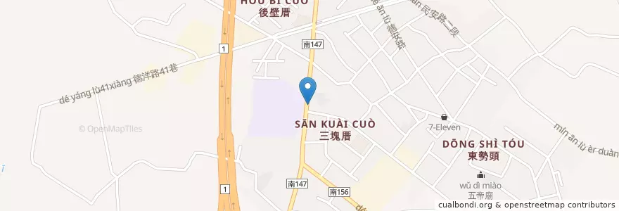 Mapa de ubicacion de 劉玉章耳鼻喉科診所 en 타이완, 타이난 시, 런더구.