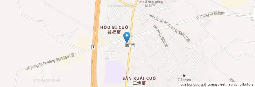 Mapa de ubicacion de 陽信商業銀行 en Taïwan, Tainan, District De Rende.