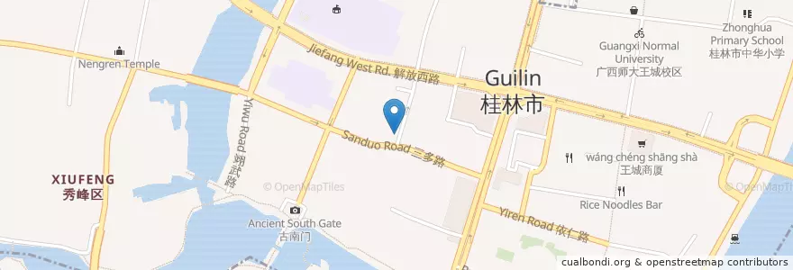 Mapa de ubicacion de 小刘付 制作酸奶 en 中国, 广西壮族自治区, 桂林市, 秀峰区.
