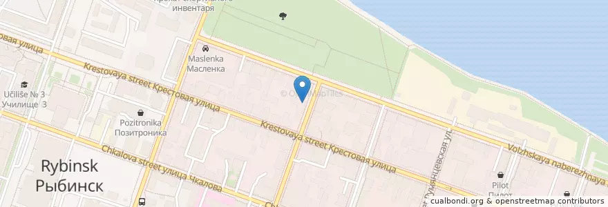 Mapa de ubicacion de ПиццаФабрика en Rusia, Distrito Federal Central, Óblast De Yaroslavl, Рыбинский Район, Городской Округ Рыбинск.