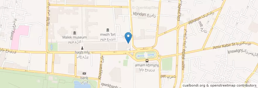 Mapa de ubicacion de رستوران شبستری en Irão, Teerã, شهرستان تهران, Teerã, بخش مرکزی شهرستان تهران.