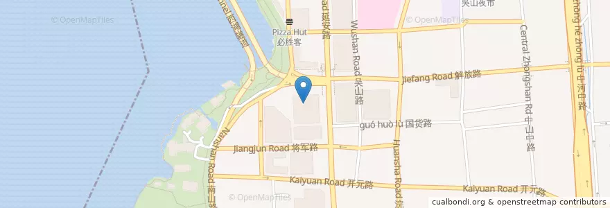 Mapa de ubicacion de 新白鹿 en الصين, تشيجيانغ, هانغتشو, 上城区, 湖滨街道.