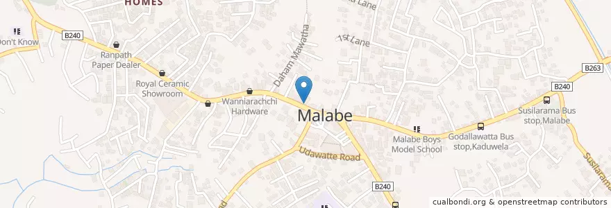 Mapa de ubicacion de Domino's Pizza Malabe en Sri Lanka, බස්නාහිර පළාත, කොළඹ දිස්ත්‍රික්කය.