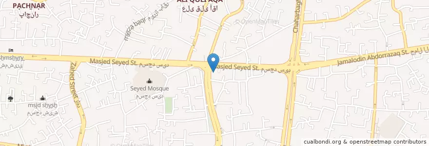 Mapa de ubicacion de مسجد المهدی en イラン, エスファハーン, شهرستان اصفهان, بخش مرکزی شهرستان اصفهان, اصفهان.