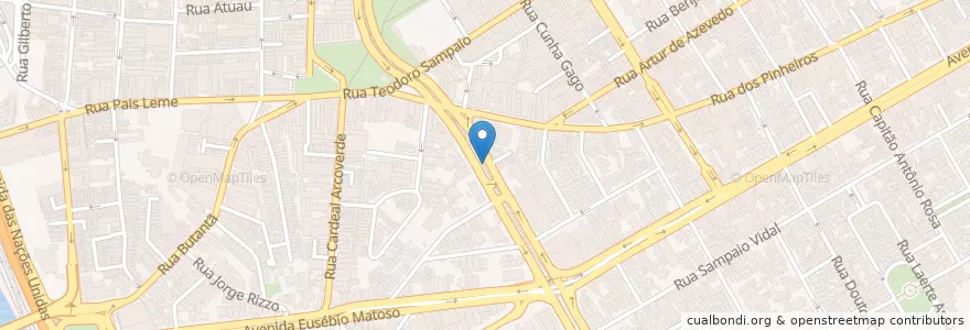 Mapa de ubicacion de Ciclovia da Avenida Faria Lima en Brezilya, Güneydoğu Bölgesi, Сан Паулу, Região Geográfica Intermediária De São Paulo, Região Metropolitana De São Paulo, Região Imediata De São Paulo, Сан Паулу.