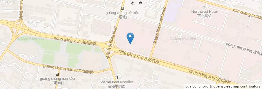 Mapa de ubicacion de 中国银行兰州市东岗西路支行 en Chine, Gansu, 兰州市 (Lanzhou), 城关区.