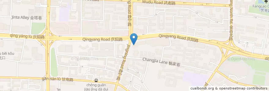 Mapa de ubicacion de 中国银行兰州市静宁路支行 en الصين, قانسو, 兰州市 (Lanzhou), 城关区, 皋兰路街道.