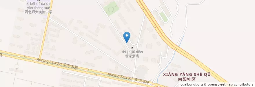 Mapa de ubicacion de 中国银行兰州市安宁东路支行 en الصين, قانسو, 兰州市 (Lanzhou), 安宁区, 培黎街道.