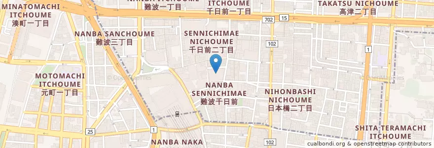 Mapa de ubicacion de なんばグランド花月 en 日本, 大阪府, 大阪市.