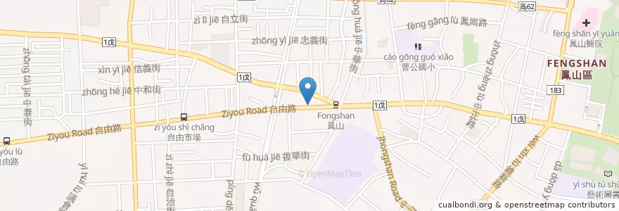 Mapa de ubicacion de 花旗(台灣)商業銀行 en Taiwán, Kaohsiung, 鳳山區.