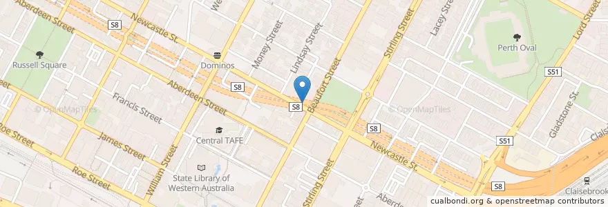 Mapa de ubicacion de Northbridge Medical Centre en Australia, Australia Occidental, City Of Perth.