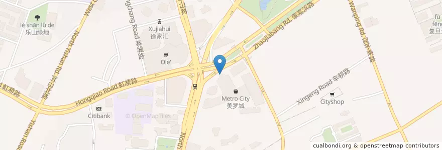 Mapa de ubicacion de Starbucks en China, Shanghái, Xuhui.