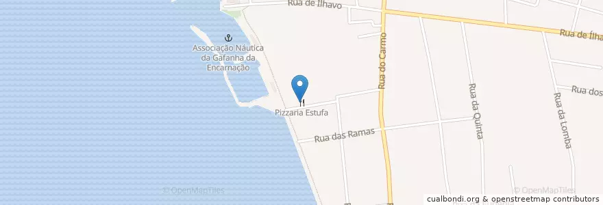 Mapa de ubicacion de Pizzaria Estufa en 葡萄牙, Aveiro, Centro, Baixo Vouga, Ílhavo, Gafanha Da Encarnação.
