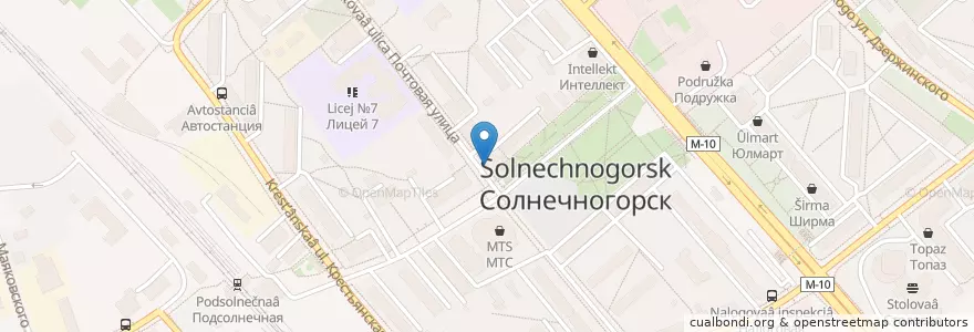 Mapa de ubicacion de Социальная аптека en Rusland, Centraal Federaal District, Oblast Moskou, Городской Округ Солнечногорск.