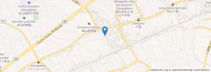 Mapa de ubicacion de 東秀 烏山西口店 en Japonya, 東京都, 世田谷区.