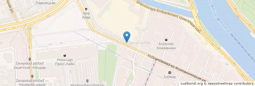 Mapa de ubicacion de GlowSubs en Rusia, Distrito Federal Central, Москва, Distrito Administrativo Central, Район Замоскворечье.