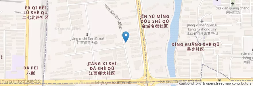 Mapa de ubicacion de 北京西路社区卫生服务站 en China, Jiangxi, 南昌市, 东湖区, 彭家桥街道.