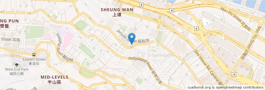 Mapa de ubicacion de Noodle and Dog en China, Guangdong, Hongkong, Hongkong, New Territories, 中西區 Central And Western District.