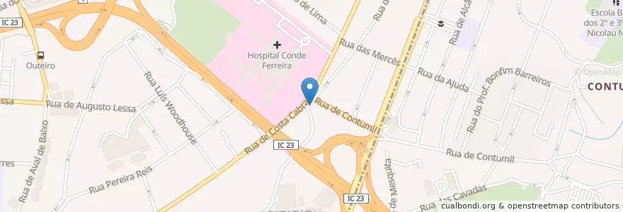 Mapa de ubicacion de Praça de Táxis do Conde de Ferreira en Portugal, Nord, Área Metropolitana Do Porto, Porto, Porto, Paranhos.