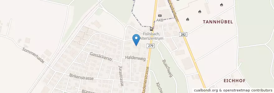 Mapa de ubicacion de Haus A en Suisse, Argovie, Bezirk Baden, Fislisbach.