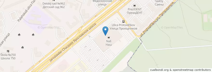 Mapa de ubicacion de Макдоналдс en Rusland, Centraal Federaal District, Moskou, Северо-Восточный Административный Округ, Ярославский Район.