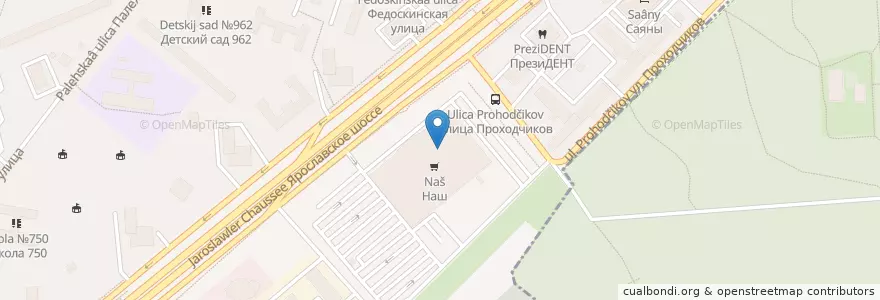Mapa de ubicacion de Сбарро en ロシア, 中央連邦管区, モスクワ, Северо-Восточный Административный Округ, Ярославский Район.