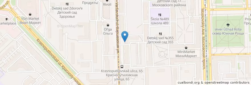Mapa de ubicacion de Domvet en Russie, District Fédéral Du Nord-Ouest, Oblast De Léningrad, Saint-Pétersbourg, Московский Район, Округ Пулковский Меридиан.