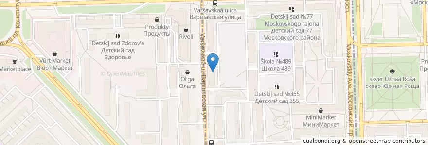 Mapa de ubicacion de КДЦ Московский en ロシア, 北西連邦管区, レニングラード州, サンクト ペテルブルク, Московский Район.
