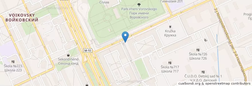 Mapa de ubicacion de Мороженое en Russia, Distretto Federale Centrale, Москва, Северный Административный Округ, Войковский Район.