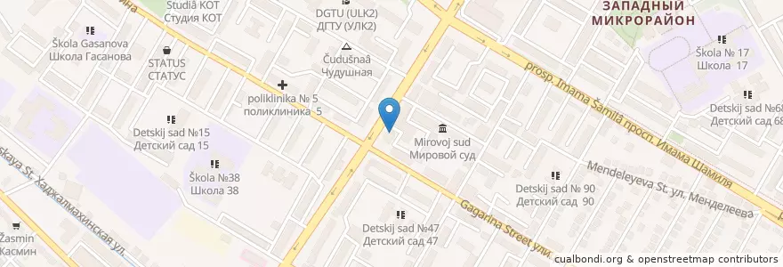 Mapa de ubicacion de Пульс en ロシア, 北カフカース連邦管区, Дагестан, Городской Округ Махачкала.