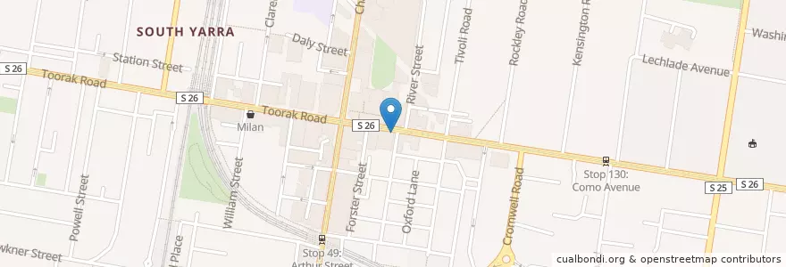 Mapa de ubicacion de Proving Grounds en Austrália, Victoria, City Of Stonnington.