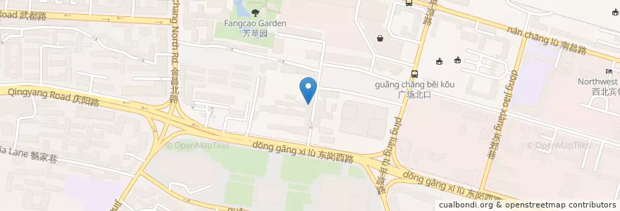 Mapa de ubicacion de 兰州农村商业银行 en الصين, قانسو, 兰州市 (Lanzhou), 城关区, 广武门街道.