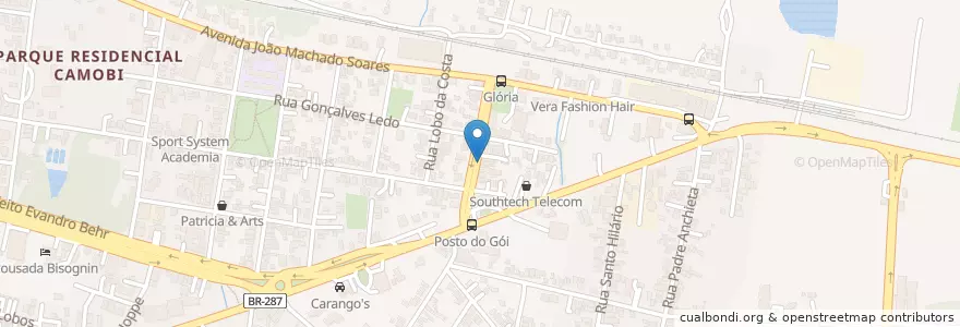 Mapa de ubicacion de Casa Espírita Luz e Amparo en Brésil, Région Sud, Rio Grande Do Sul, Região Geográfica Intermediária De Santa Maria, Região Geográfica Imediata De Santa Maria, Santa Maria.