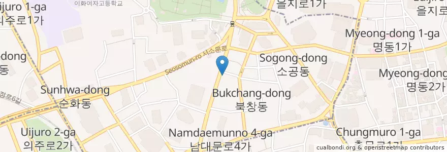 Mapa de ubicacion de dal.komm coffee en Südkorea, Seoul, 소공동.