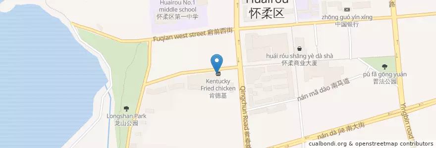 Mapa de ubicacion de 肯德基 en 중국, 베이징시, 허베이성, 怀柔区 / Huairou.